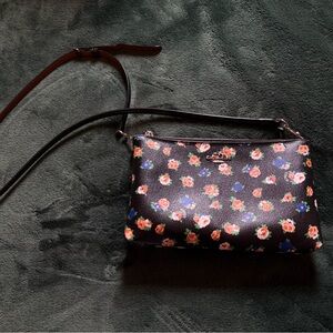 Coach Black Crossbody Bag with Floral Design